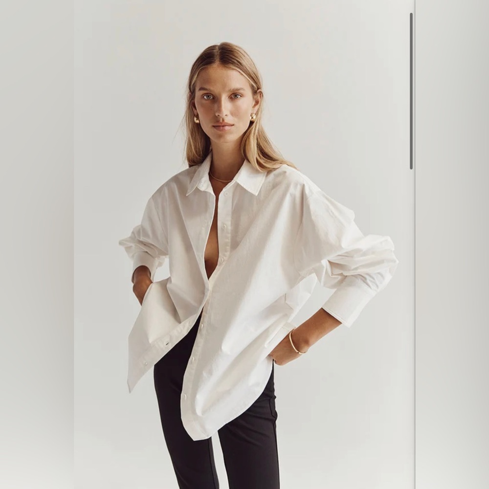 Dissh Shae white cotton button down